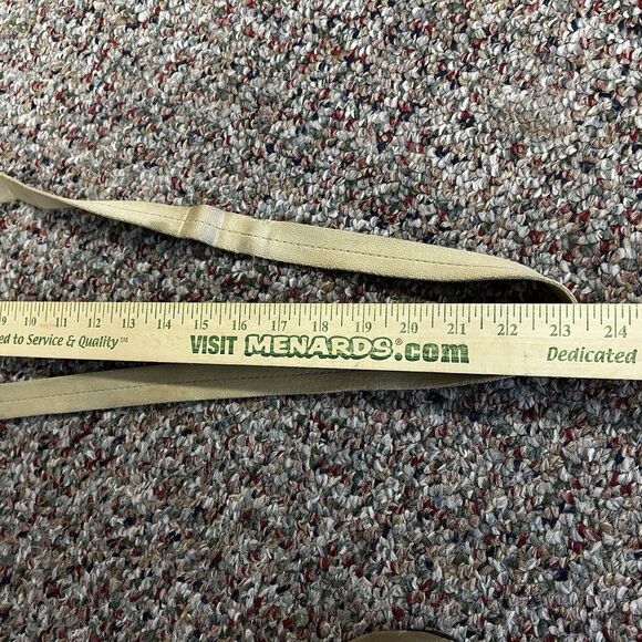 Coach Tan Brown Signature Canvas Champagne Gold Stripe Small Crossbody Bag - Picture 13 of 13